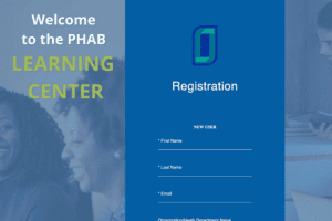 PHAB Learning Center registration screenshot.