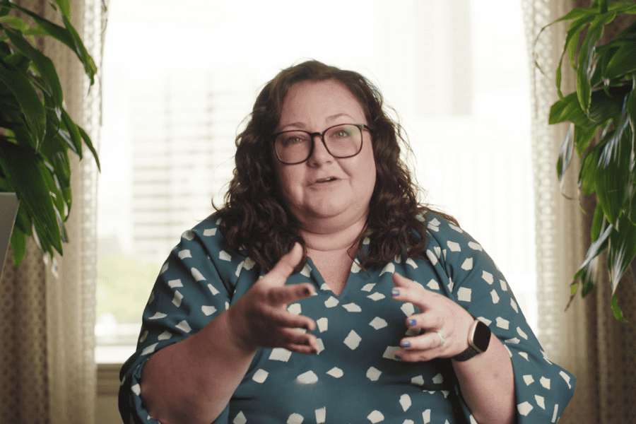 Image of Felicia Quintana-Zinna from Nebraska Department of Health and Human Services speaking in interview.