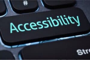 Button on a keyboard that reads Accessibility.