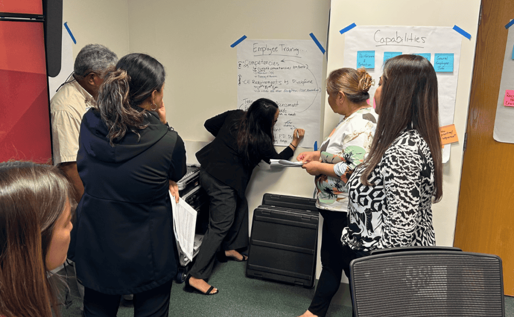 Health department staff participate in a workforce planning activity