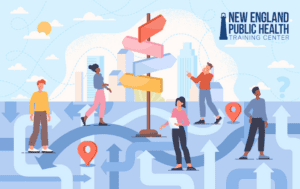 Illustration showing students considering different paths.