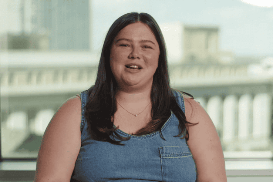 Image of Brooke Campos from Utah Department of Health and Human Services speaking in an interview