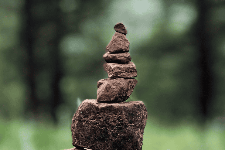 A small tower of rocks stacked on top of one another